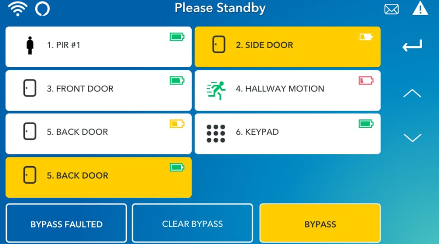 Kansas City security system command screen.